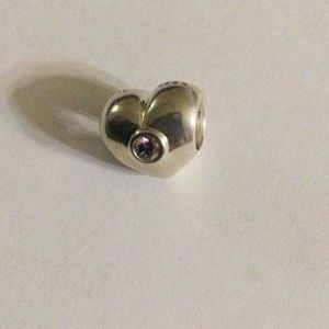Pandora Sterling Silver Heart  pink Crystal NEW